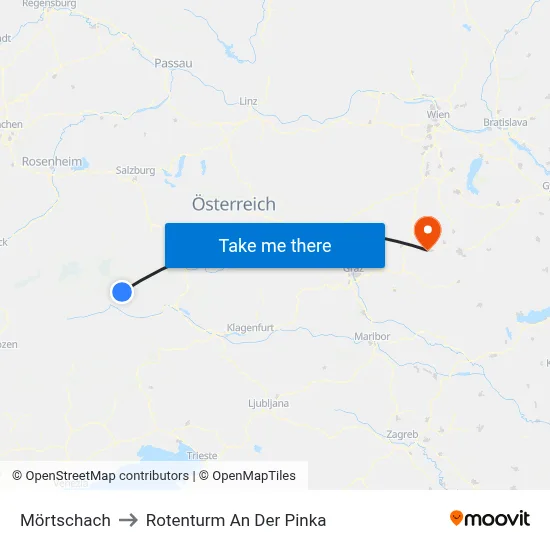 Mörtschach to Rotenturm An Der Pinka map