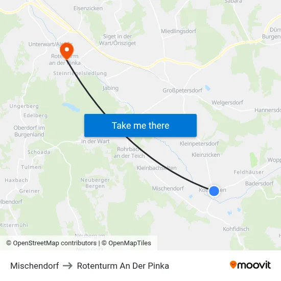 Mischendorf to Rotenturm An Der Pinka map