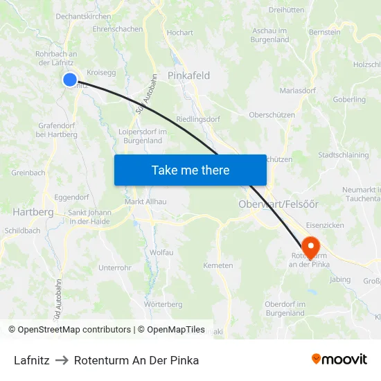 Lafnitz to Rotenturm An Der Pinka map