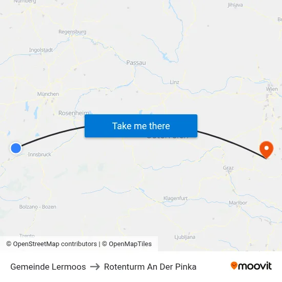 Gemeinde Lermoos to Rotenturm An Der Pinka map
