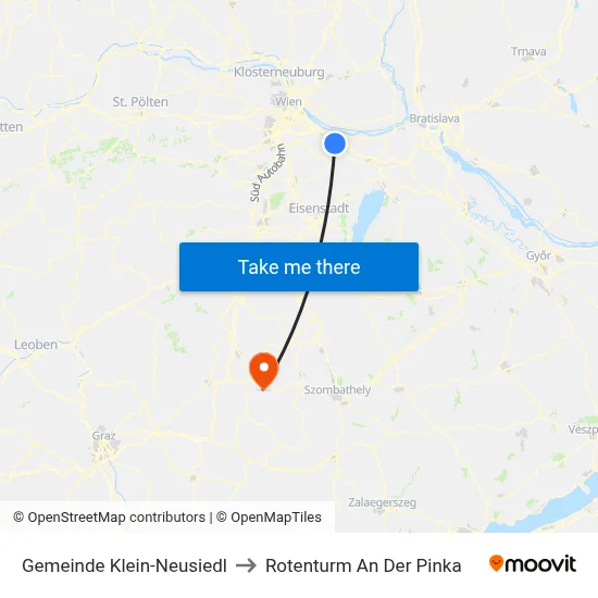 Gemeinde Klein-Neusiedl to Rotenturm An Der Pinka map