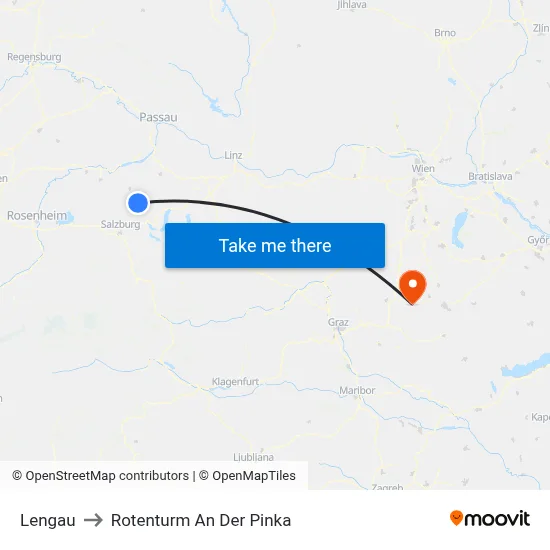 Lengau to Rotenturm An Der Pinka map