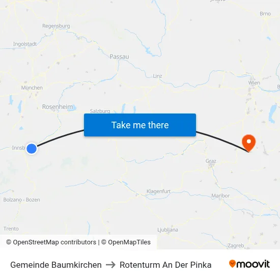 Gemeinde Baumkirchen to Rotenturm An Der Pinka map