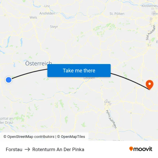 Forstau to Rotenturm An Der Pinka map