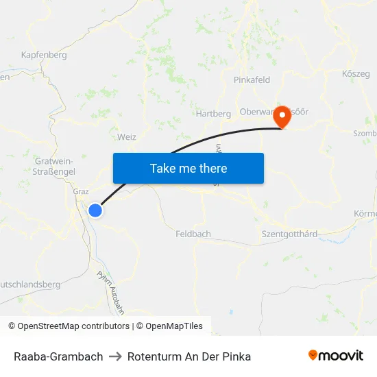Raaba-Grambach to Rotenturm An Der Pinka map