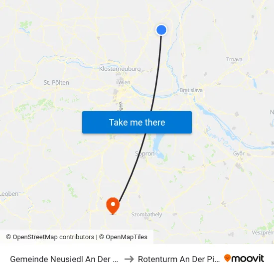 Gemeinde Neusiedl An Der Zaya to Rotenturm An Der Pinka map