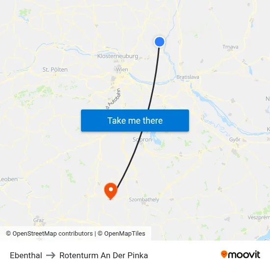 Ebenthal to Rotenturm An Der Pinka map
