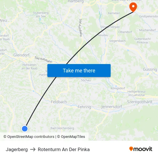 Jagerberg to Rotenturm An Der Pinka map