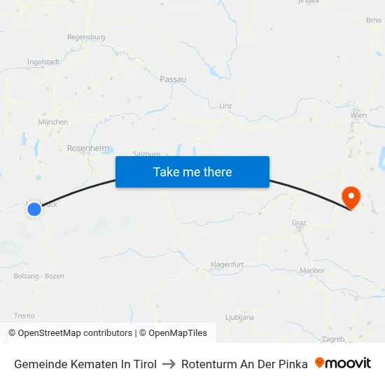 Gemeinde Kematen In Tirol to Rotenturm An Der Pinka map