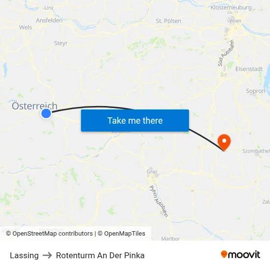 Lassing to Rotenturm An Der Pinka map
