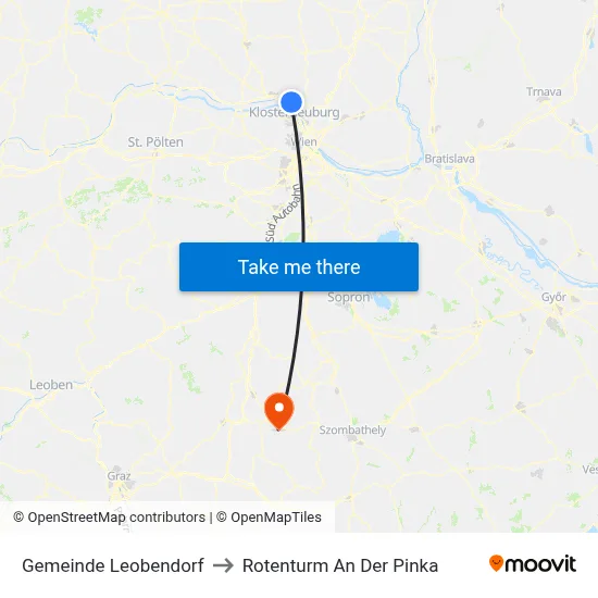 Gemeinde Leobendorf to Rotenturm An Der Pinka map