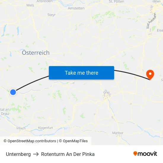 Unternberg to Rotenturm An Der Pinka map