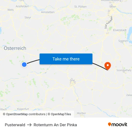 Pusterwald to Rotenturm An Der Pinka map
