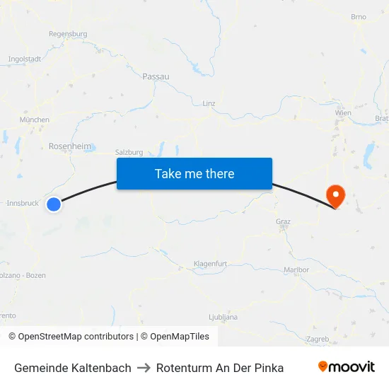 Gemeinde Kaltenbach to Rotenturm An Der Pinka map