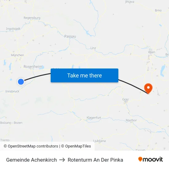 Gemeinde Achenkirch to Rotenturm An Der Pinka map