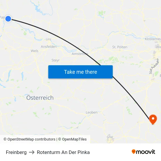 Freinberg to Rotenturm An Der Pinka map