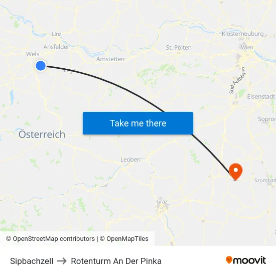 Sipbachzell to Rotenturm An Der Pinka map