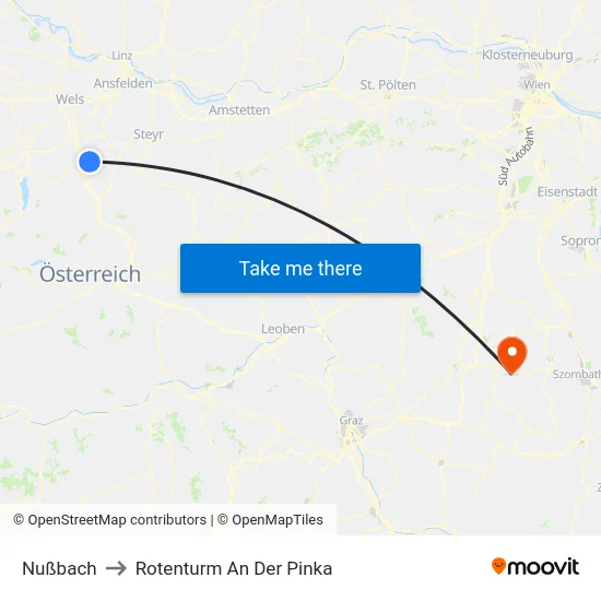 Nußbach to Rotenturm An Der Pinka map