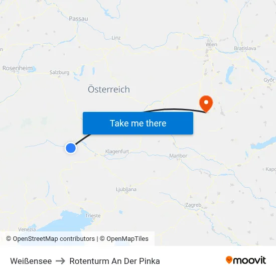 Weißensee to Rotenturm An Der Pinka map