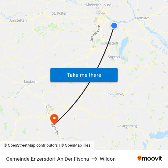 Gemeinde Enzersdorf An Der Fischa to Wildon map