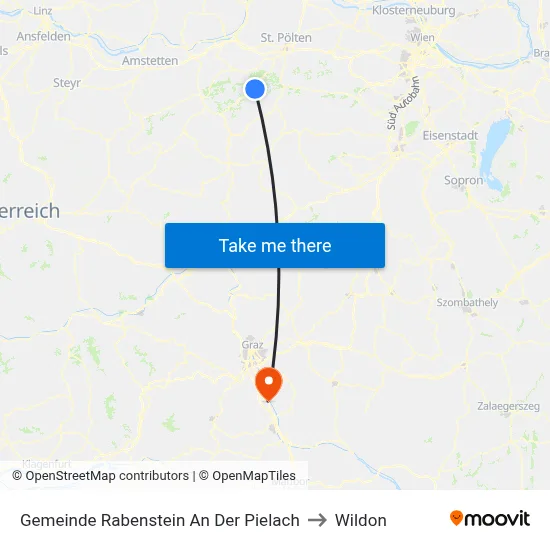 Gemeinde Rabenstein An Der Pielach to Wildon map