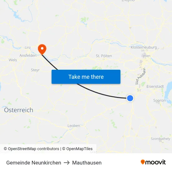Gemeinde Neunkirchen to Mauthausen map