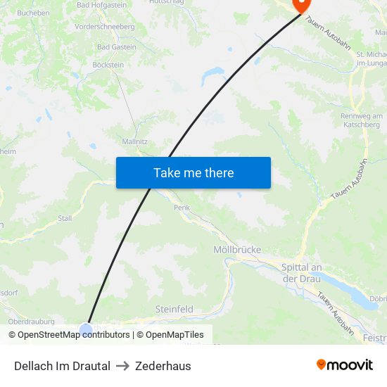 Dellach Im Drautal to Zederhaus map