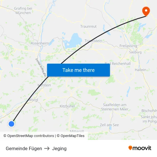 Gemeinde Fügen to Jeging map