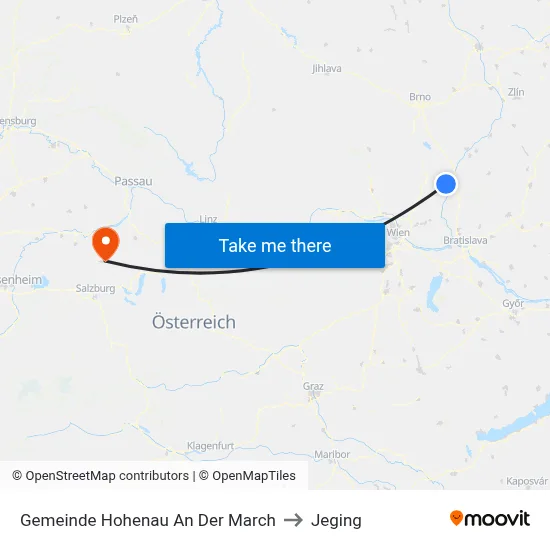 Gemeinde Hohenau An Der March to Jeging map