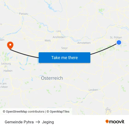 Gemeinde Pyhra to Jeging map