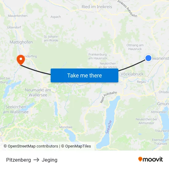 Pitzenberg to Jeging map