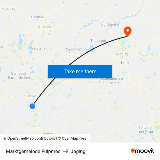 Marktgemeinde Fulpmes to Jeging map