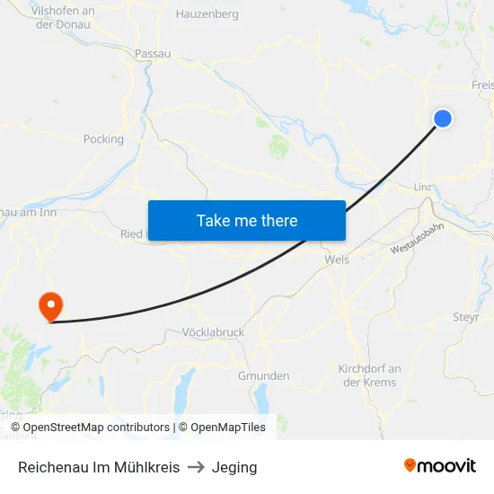 Reichenau Im Mühlkreis to Jeging map