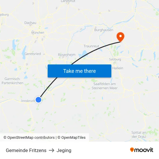 Gemeinde Fritzens to Jeging map