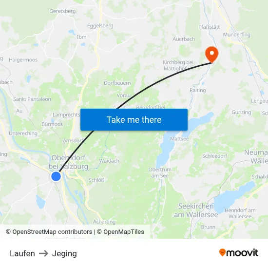 Laufen to Jeging map