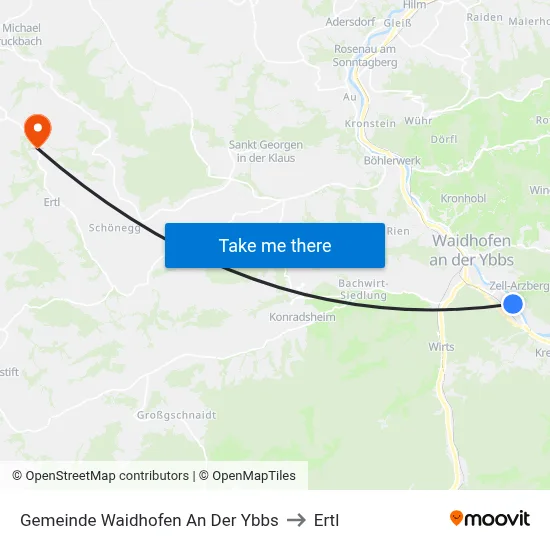 Gemeinde Waidhofen An Der Ybbs to Ertl map