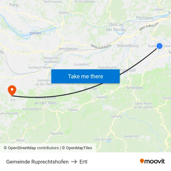 Gemeinde Ruprechtshofen to Ertl map