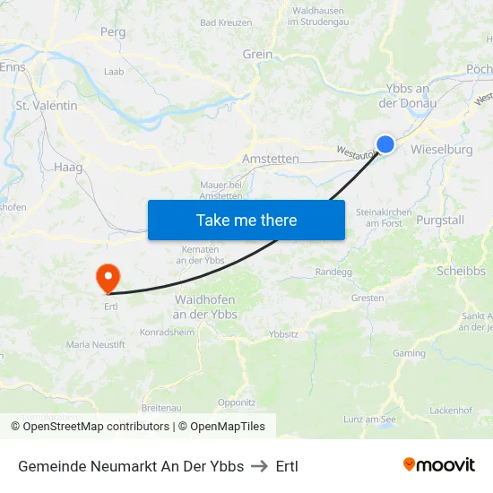 Gemeinde Neumarkt An Der Ybbs to Ertl map