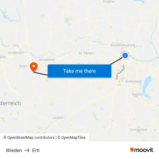 Wieden to Ertl map