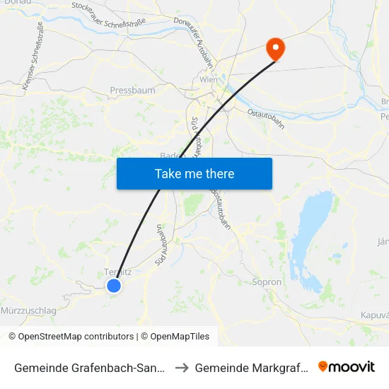 Gemeinde Grafenbach-Sankt Valentin to Gemeinde Markgrafneusiedl map