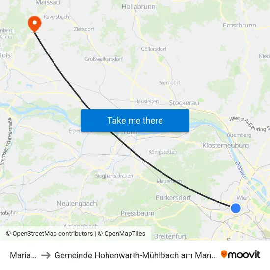 Mariahilf to Gemeinde Hohenwarth-Mühlbach am Manhartsberg map