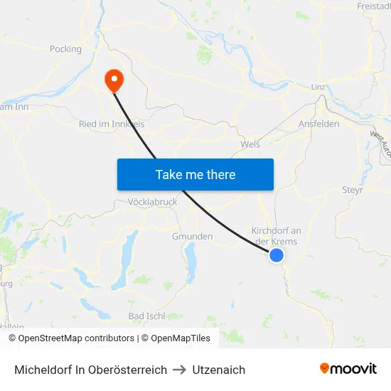 Micheldorf In Oberösterreich to Utzenaich map