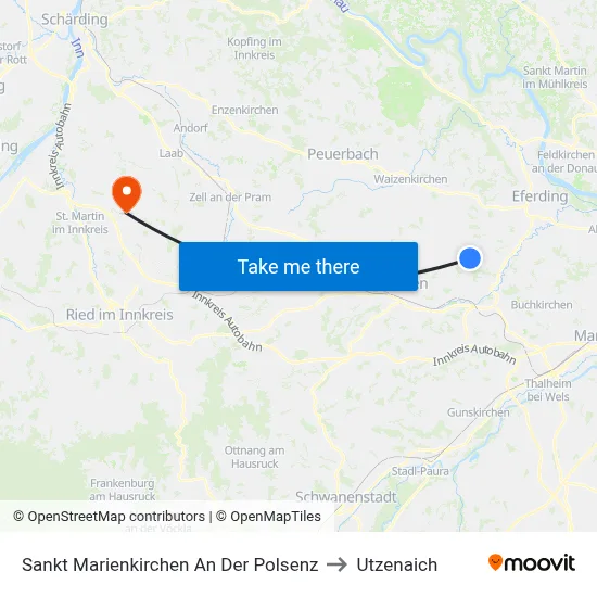 Sankt Marienkirchen An Der Polsenz to Utzenaich map