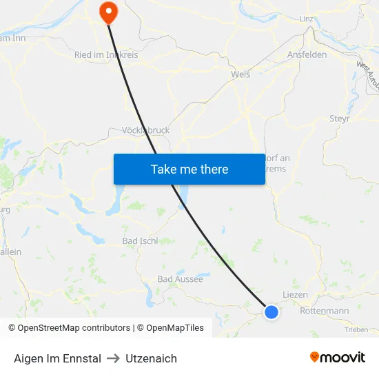 Aigen Im Ennstal to Utzenaich map
