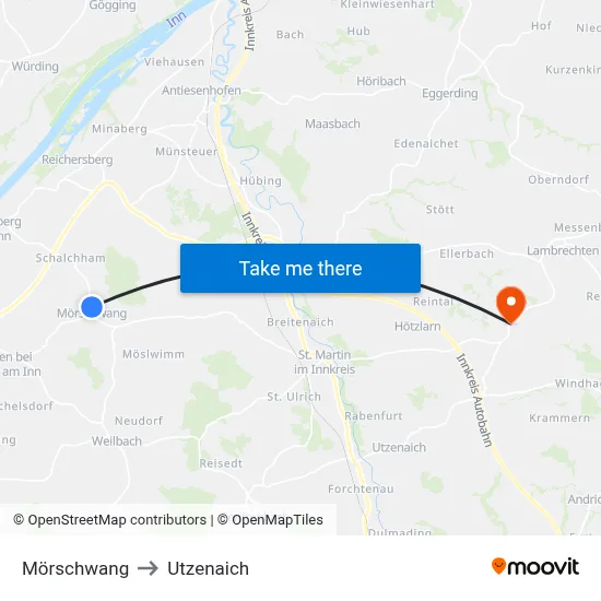 Mörschwang to Utzenaich map