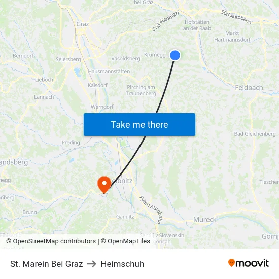 St. Marein Bei Graz to Heimschuh map