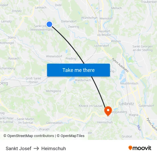 Sankt Josef to Heimschuh map