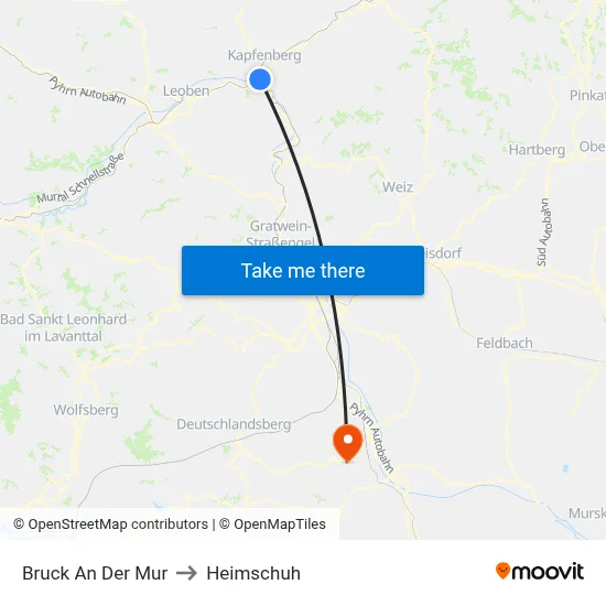 Bruck An Der Mur to Heimschuh map