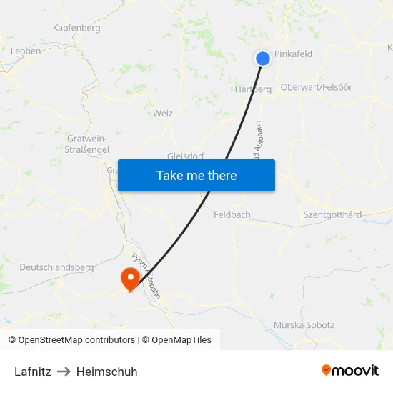 Lafnitz to Heimschuh map