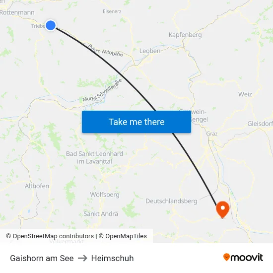 Gaishorn am See to Heimschuh map